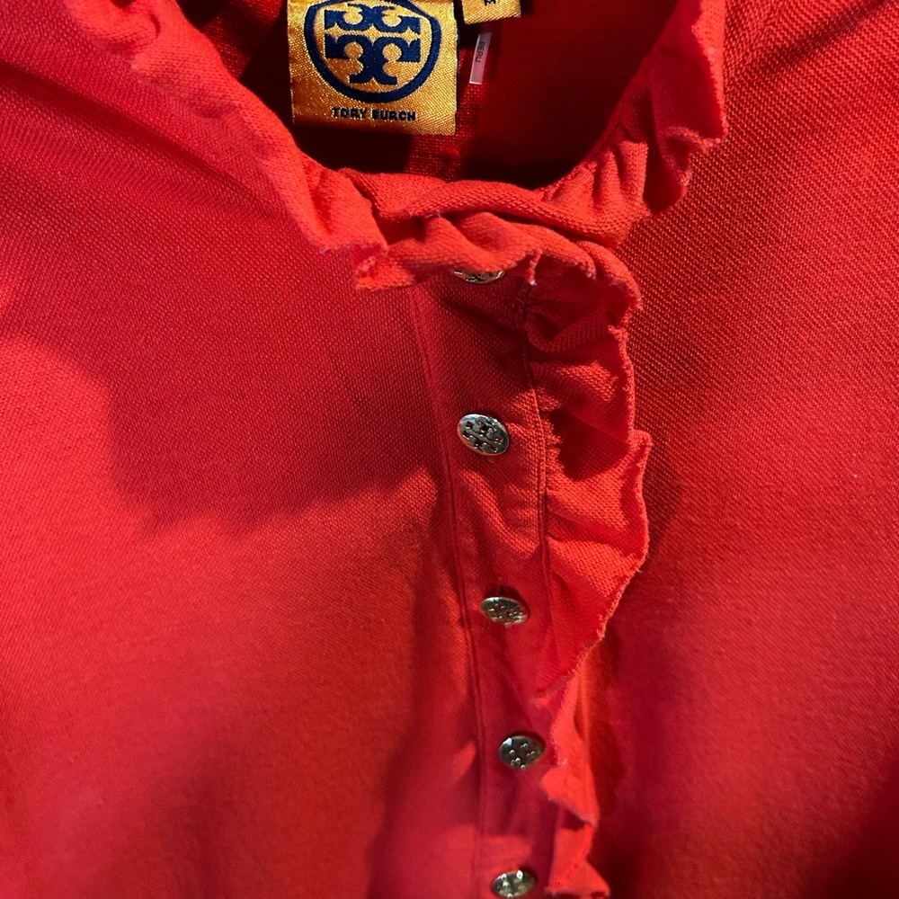 Tory Burch Royal Blue Ruffled Button Top - Picture 4 of 7